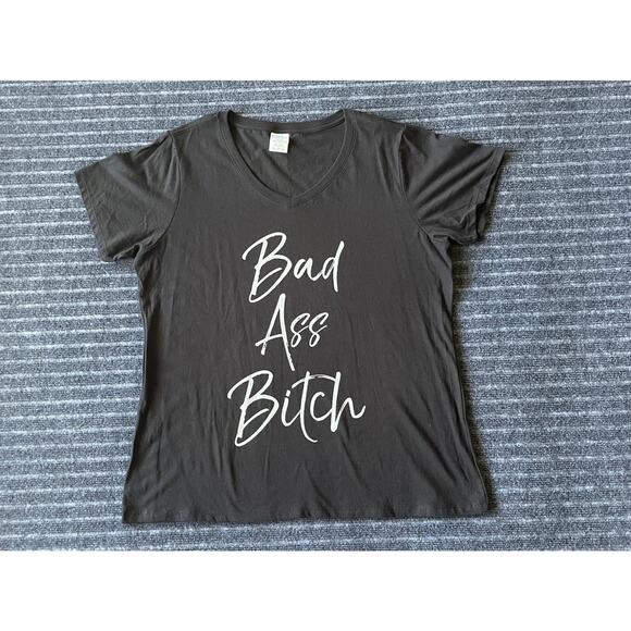 Bad A$$ B*tch Graphic T-Shirt Black Size XL - Picture 2 of 5